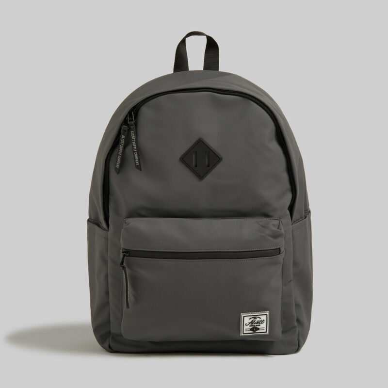 MOCHILA DE LONA REVESTIDA CON DETALLES EN CONTRASTE GRIS