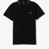 POLO PIQUE NEGRO CON LETRAS CUELLO