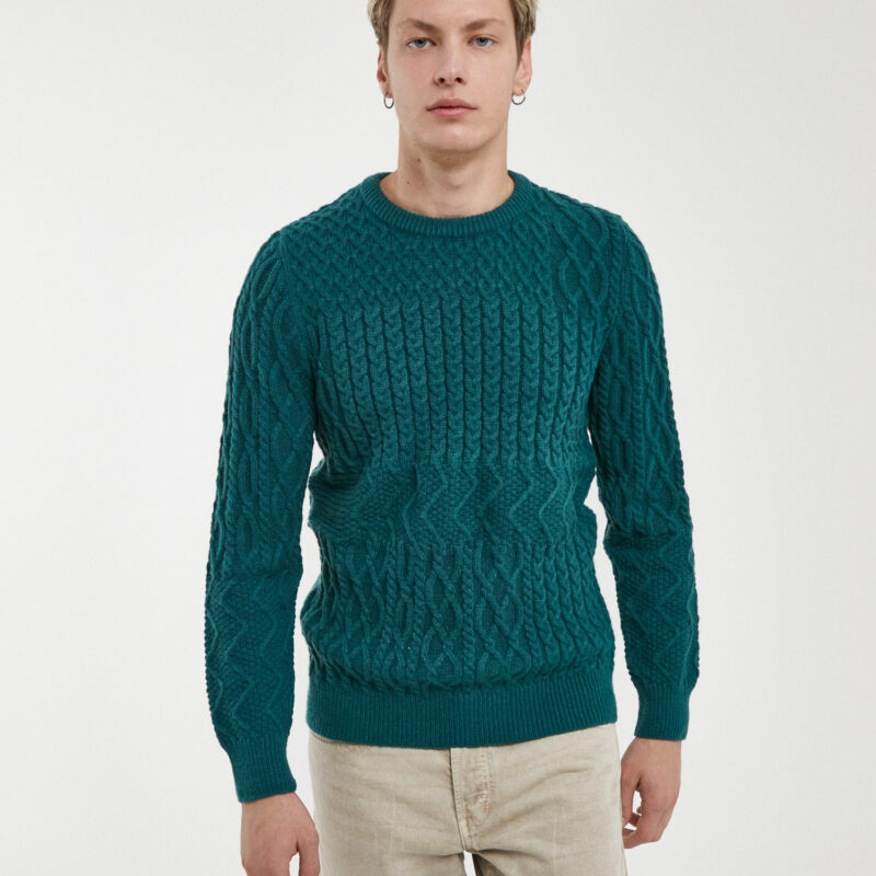 JERSEY DE PUNTO CON ESCOTE REDONDO VERDE
