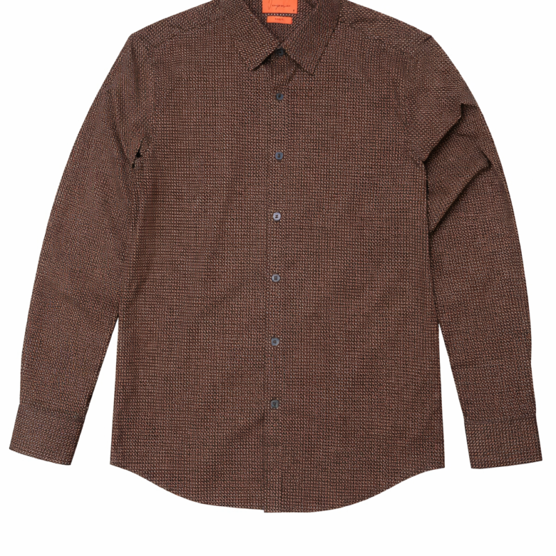CAMISA SLIM FIT MICRO ESTAMPADO GEOMÉTRICO