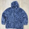 SUDADERA BORREGUITO CON CREMALLERA PRINT LEOPARDO AZUL