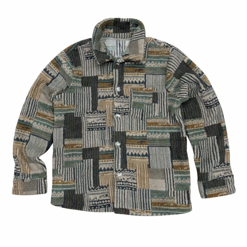 OVER-SHIRT TEXTURA PELUCHE GEOMÉTRICO