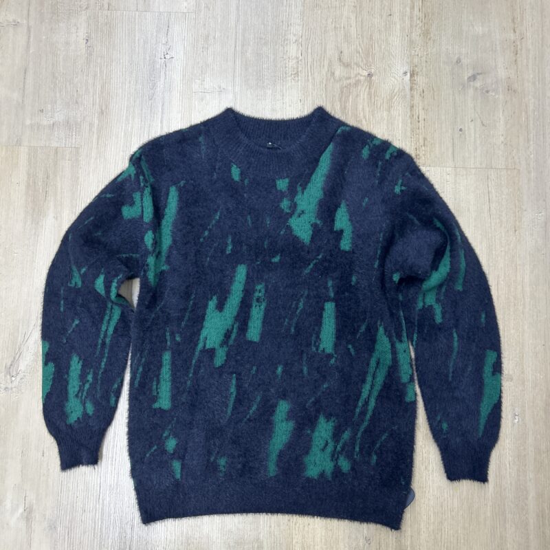 JERSEY NEGRO CON EFECTO DESGASTADO VERDE
