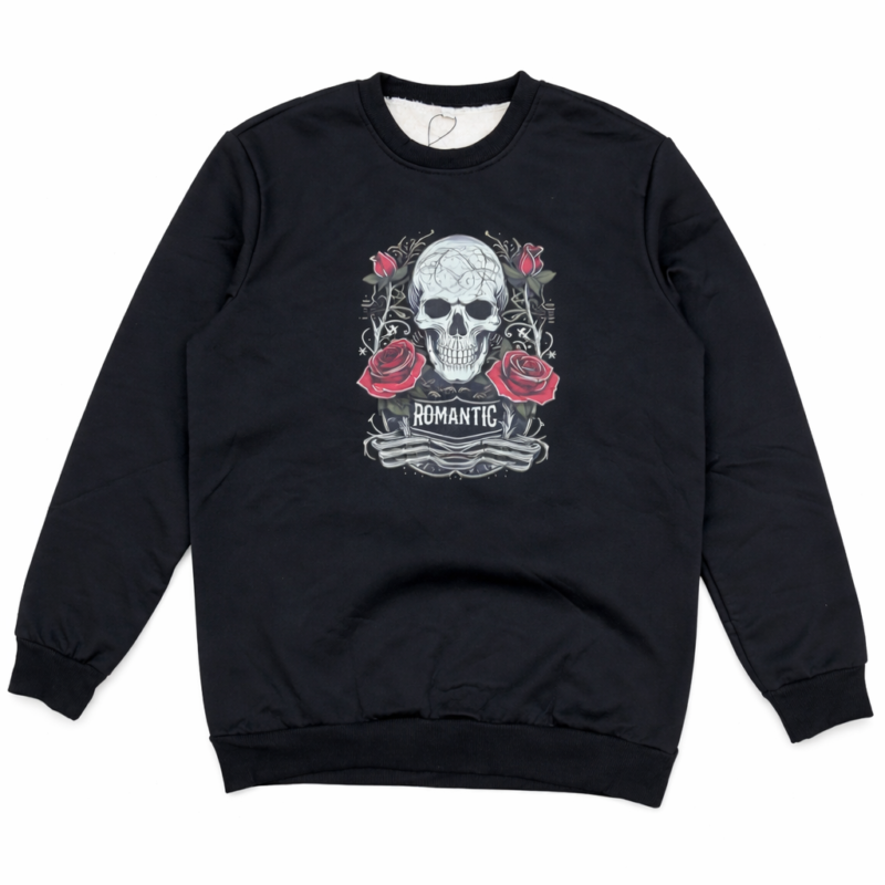SUDADERA INTERIOR PELO CON ESTAMPADO CALAVERA ROMANTIC