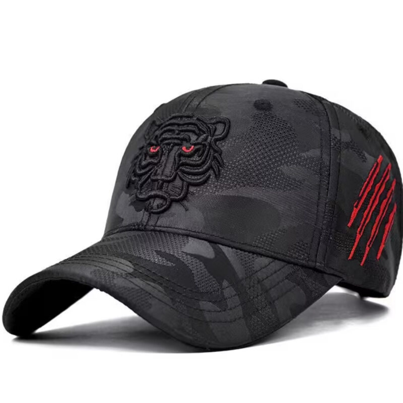GORRA CAMUFLAJE NEGRO TIGRE BORDADO NEGRO