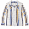CAMISA DE CROCHET BLANCA CON RAYAS DE COLORES