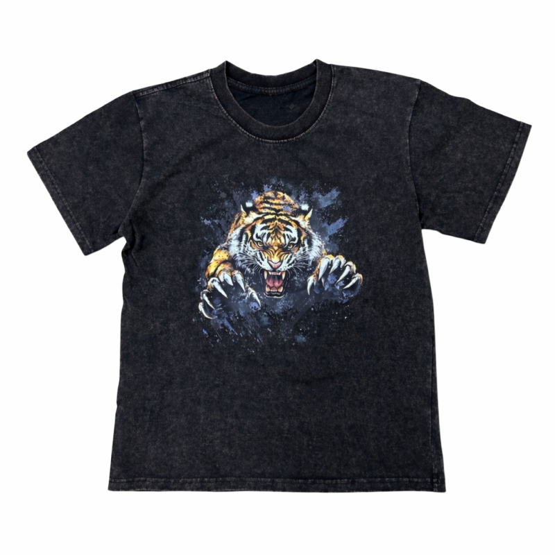 CAMISETA VINTAGE NEGRA TIGRE