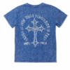 CAMISETA CON PRINT EN LA ESPALDA CELESTE