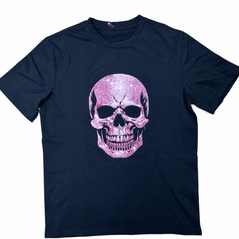 CAMISETA NEGRA CALAVERA PINK