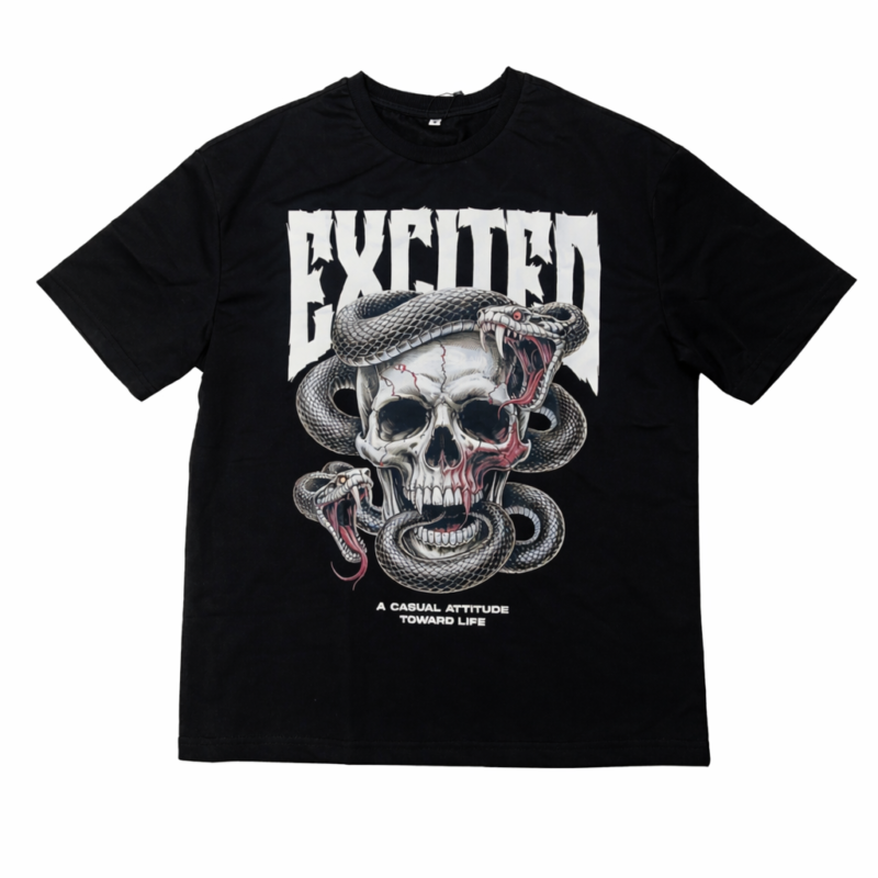 CAMISETA DE ESTAMPADO CALAVERA EXCITED BLACK