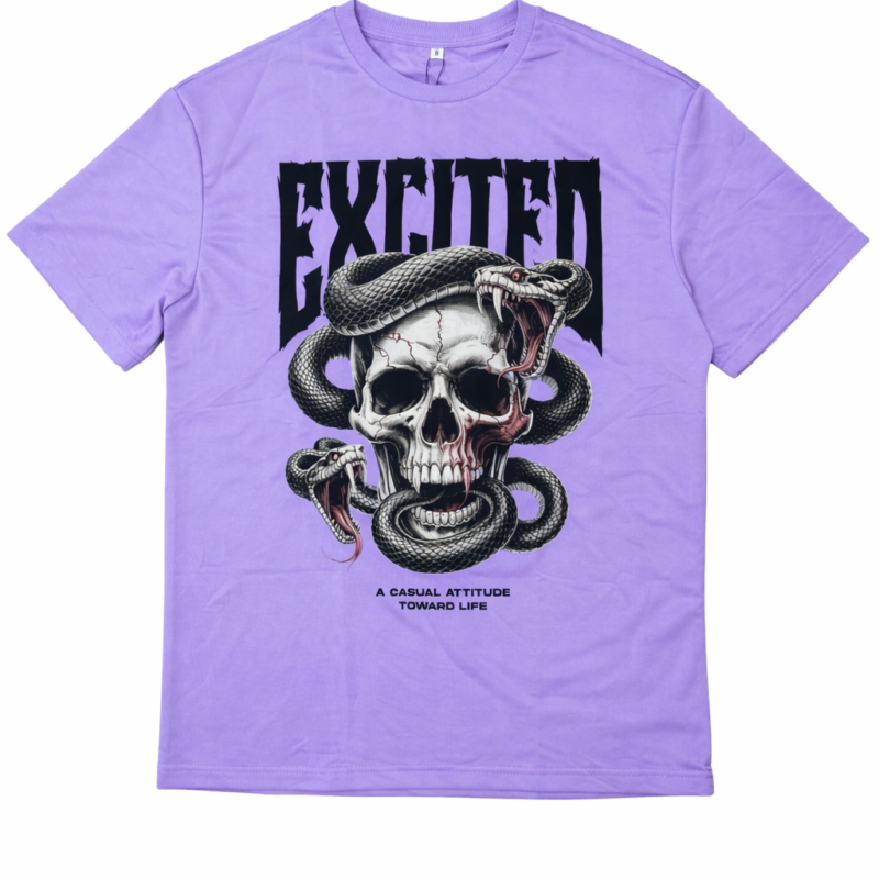 CAMISETA DE ESTAMPADO CALAVERA EXCITED MORADA