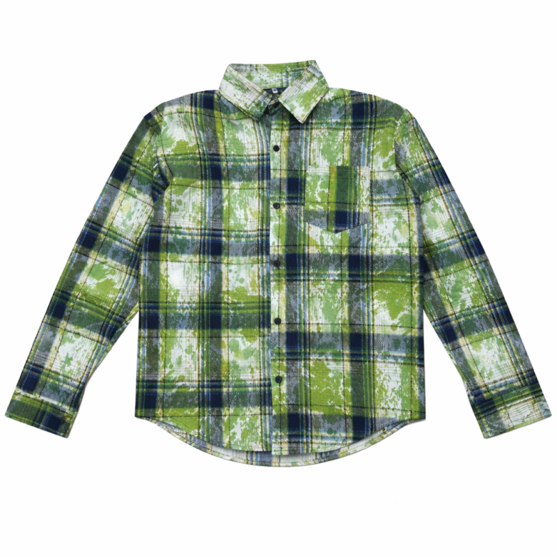 CAMISA DE CUADROS VERDE DESTEÑIDA