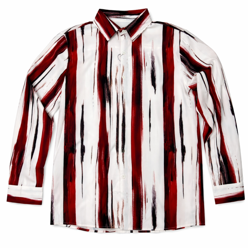CAMISA MANGA LARGA CON ESTAMPADO TRAZOS DE PINTURA