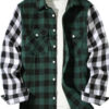 CAMISA DE CUADROS VERDE CON MANGAS GRISES