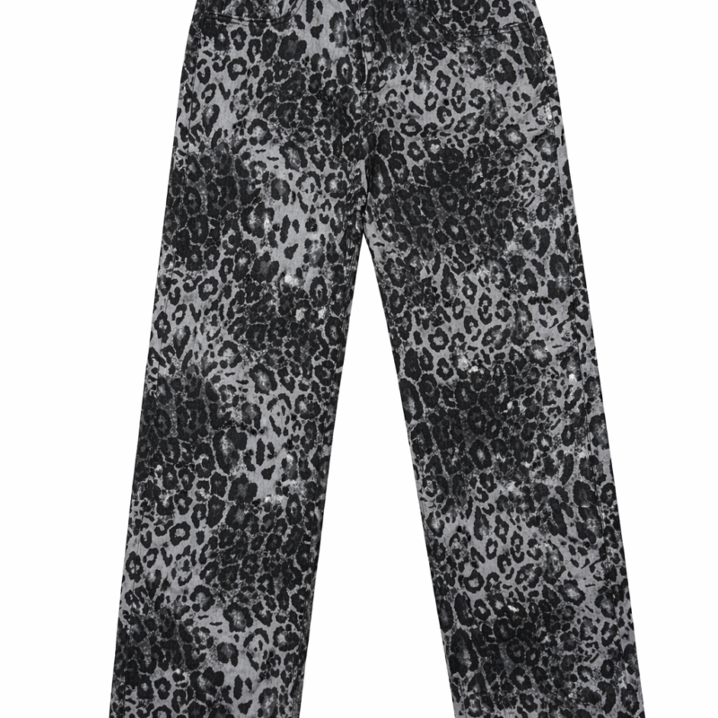 PANTALÓN DE LEOPARDO GRIS OVERSIZE FIT