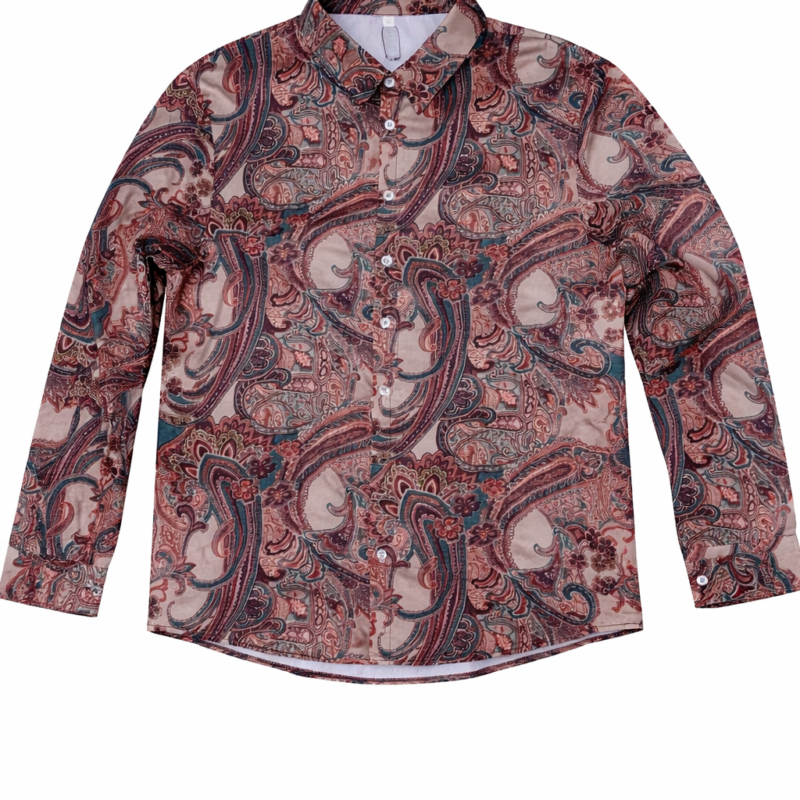 CAMISA MANGA LARGA CON ESTAMPADO CASHMERE