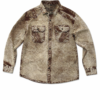CAMISA MANGA LARGA DENIM CAMEL CON DESGASTADO