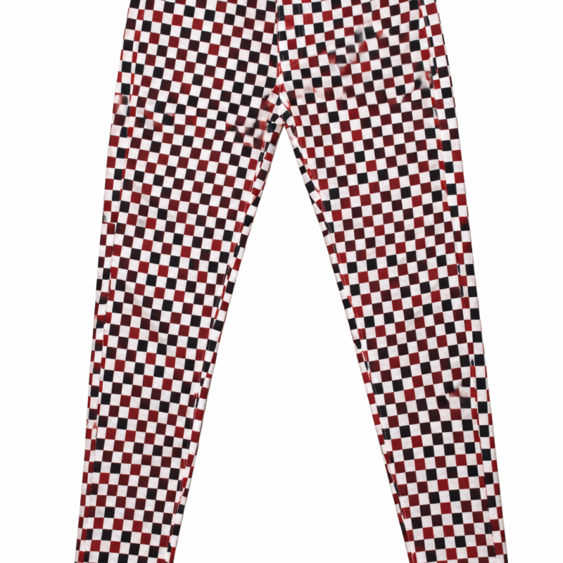 PANTALÓN TABLERO DE AJEDREZ ROJO Y NEGRO