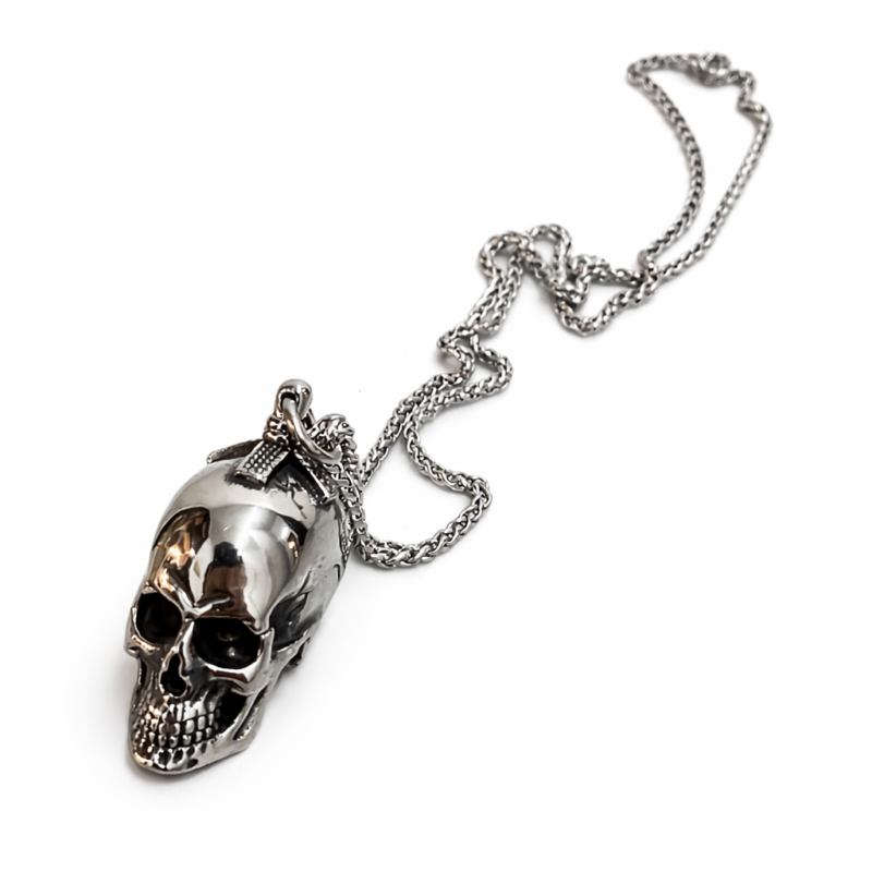 COLLAR CALAVERA 46MM ACERO INOXIDABLE