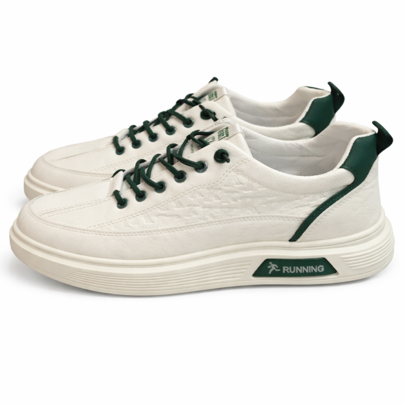 ZAPATILLA BEIGE Y VERDE CON CORDÓN ELÁSTICO