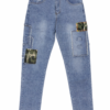 PANTALÓN DENIM LIGHT CON PARCHES CAMUFLAJE