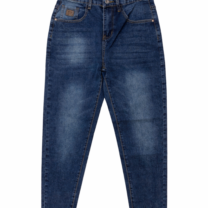 PANTALÓN DENIM DESGASTADO LISO