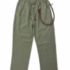 PANTALÓN DE LINO RELAXED FIT ARMY CON CADENA TRENZADA DE COLORES