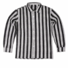 CAMISA MANGA LARGA JACQUARD CON TEXTURA DE RAYAS NEGRAS SLIM FIT