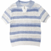 POLO DE CROCHET DE RAYAS BLANCO Y AZUL REGULAR FIT