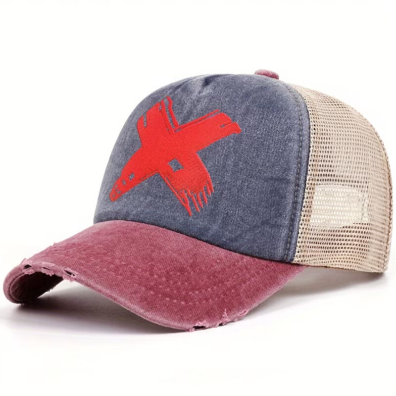 GORRA DE REJILLA CRUZ AZUL GRANATE