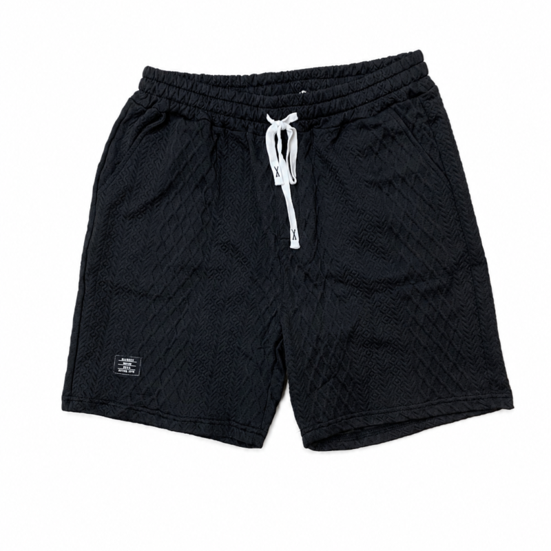 BERMUDA DE FELPA CON TEXTURA DE PUNTO BLACK
