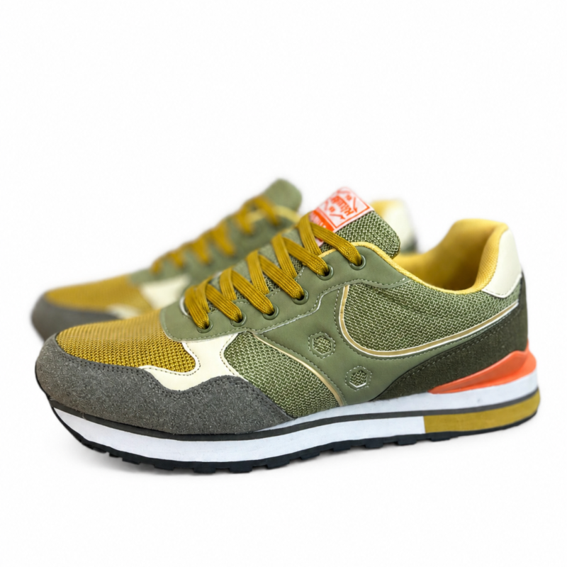 SNEAKER DEPORTIVA MOSTAZA Y KAKI