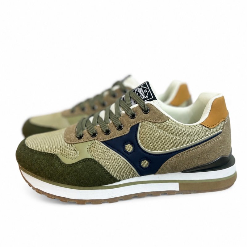 SNEAKER DEPORTIVA MARINO Y KAKI