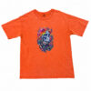 CAMISETA DESGASTADA VINTAGE ESTAMPADO CALAVERA ORANGE LOOSE FIT