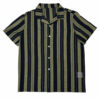 CAMISA MANGA CORTA MICROPERFORADA DE RAYAS NEGRAS Y OLIVA