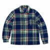 SOBRECAMISA DE BORREGUITO NAVY CON RAYAS DE COLORES