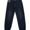 PANTALÓN DENIM NEGRO CON DOBLADILLO EN EL TOBILLO