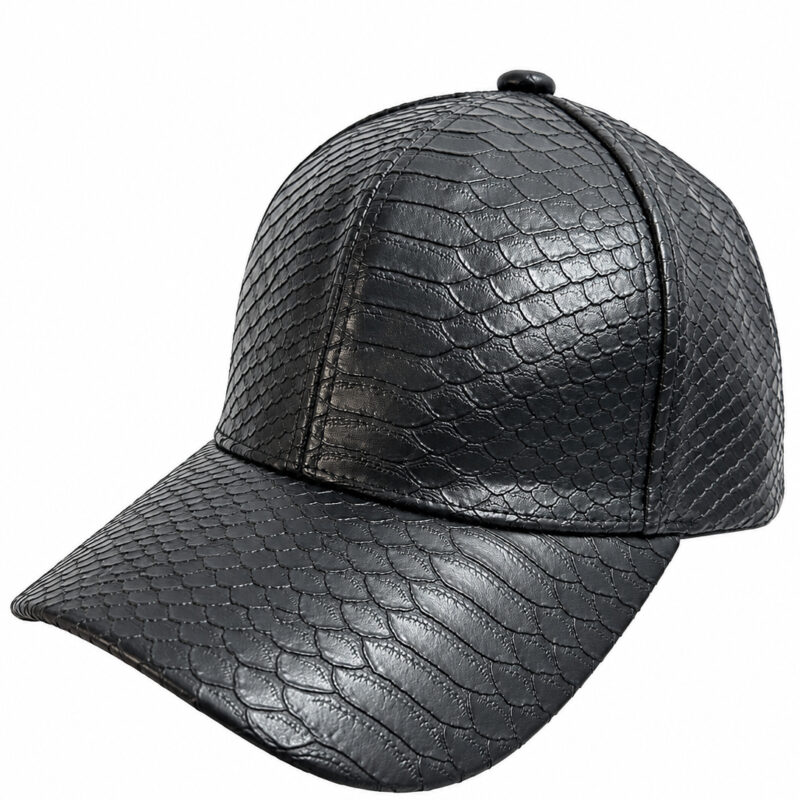 GORRA TEXTURA PIEL DE COCODRILO NEGRO