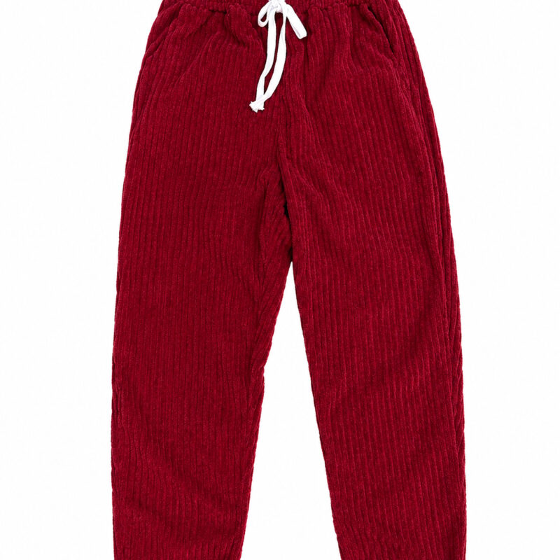 PANTALÓN JOGGER DE PANA ROJO