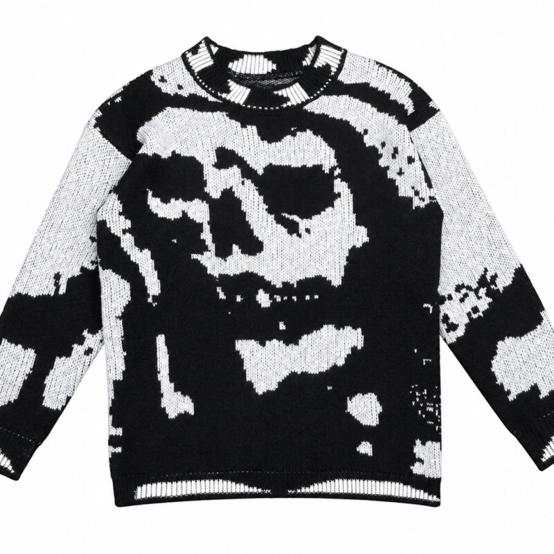JERSEY DE PUNTO CON ESTAMPADO CALAVERA BLACK AND WHITE