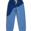 PANTALÓN JOGGER DENIM DOBLE COLOR CON CORDÓN EN LA CINTURA