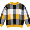 JERSEY DE PUNTO DE CUADROS MOSTAZA LOOSE FIT