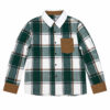 SOBRECAMISA DE CUADROS VERDE CON BOLSILLO EN EL PECHO DE PANA